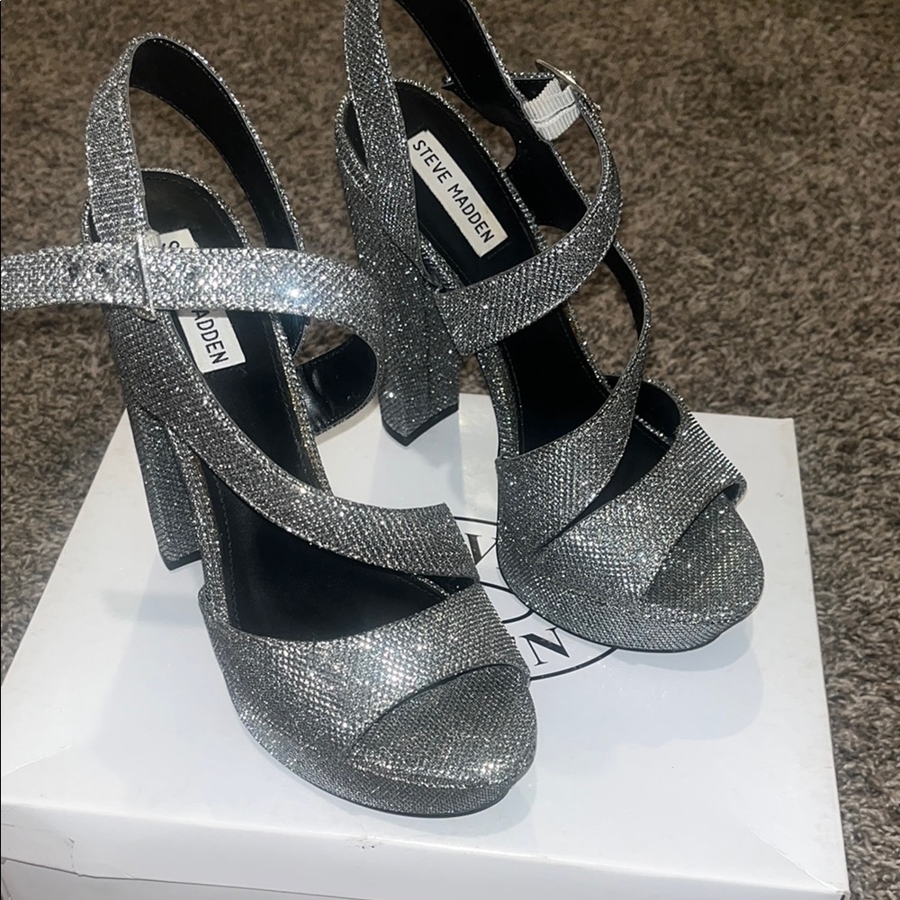 Steve Madden Sparkling Silver Women's Heels